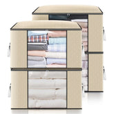 4PCS Clothes Organiser With Zip Underbed Wardrobe Cube Closet Box Organiser - Show Gadgets